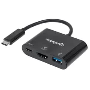Manhattan USB-C Dock/Hub Ports (x3): HDMI USB-A and USB-C With Power Delivery to USB-C Port (60W) 5 Gbps (USB 3.2 Gen1 aka USB 3.0) Equivalent to Star