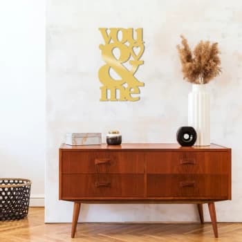You & Me Metal Decor - Gold Gold Decorative Metal Wall Accessory