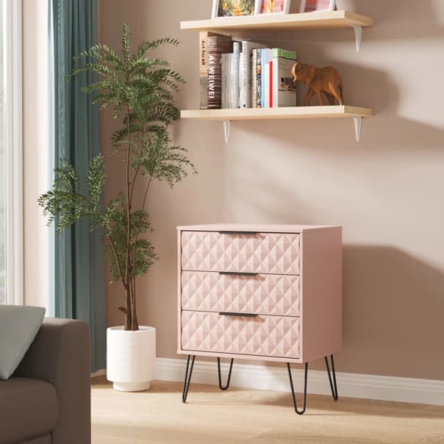Ready Assembled 2 U Islay 3 Drawer Chest (Ready Assembled) in Dusty Pink Dusty Pink Unisex