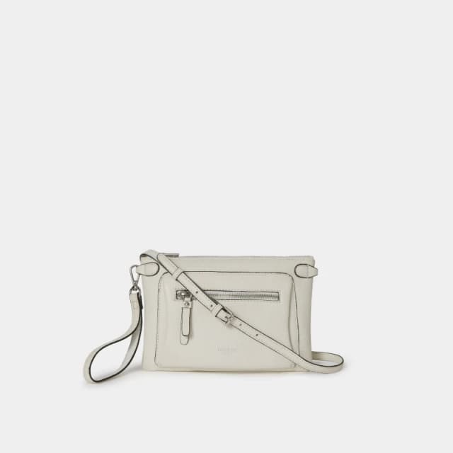OSPREY LONDON Womens The Ruby Leather Crossbody Clutch Bag in White White Female One Size