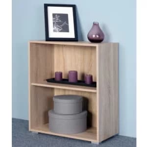 Bookcase Vela Oak 77x60x31cm 2 Tiers