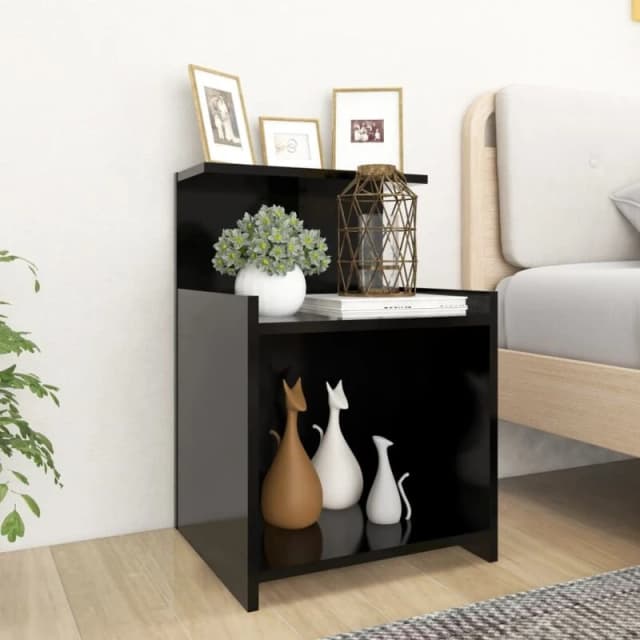 VIDAXL Bed Cabinet Black 40x35x60cm Engineered Wood Vidaxl 8720286557822
