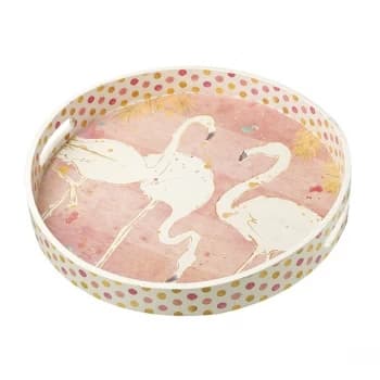 Flamingo Round Tray By Heaven Sends
