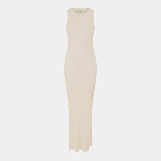 Jack Wills Knitted Maxi Racer Dress - White White 6