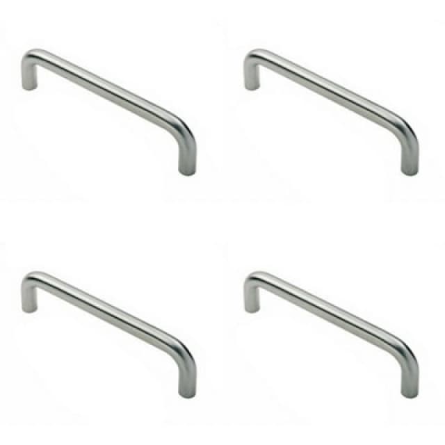 Loops 4x Round D Bar Pull Handle 469 x 19mm 450mm Fixing Centres Satin Steel Metallics unisex