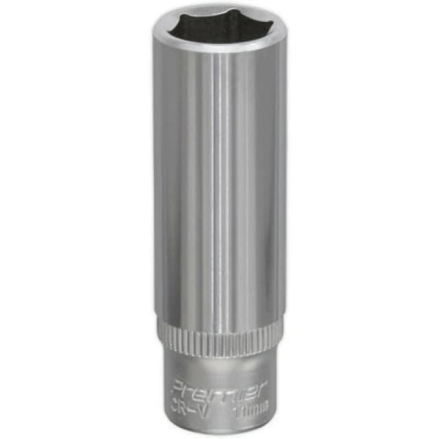 Loops 11mm Forged Steel Deep Drive Socket 1/4" Square Drive Chrome Vanadium Socket Metallics