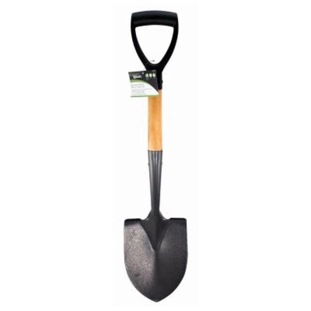 Green Blade Round Head Micro Shovel With Wooden Handle 53310AWUK