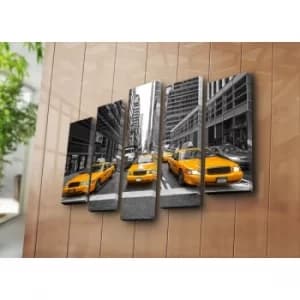 5PATK-38 Multicolor Decorative Canvas Painting (5 Pieces)