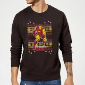 Marvel Comics The Invincible Ironman Black Christmas Sweatshirt - L - Black