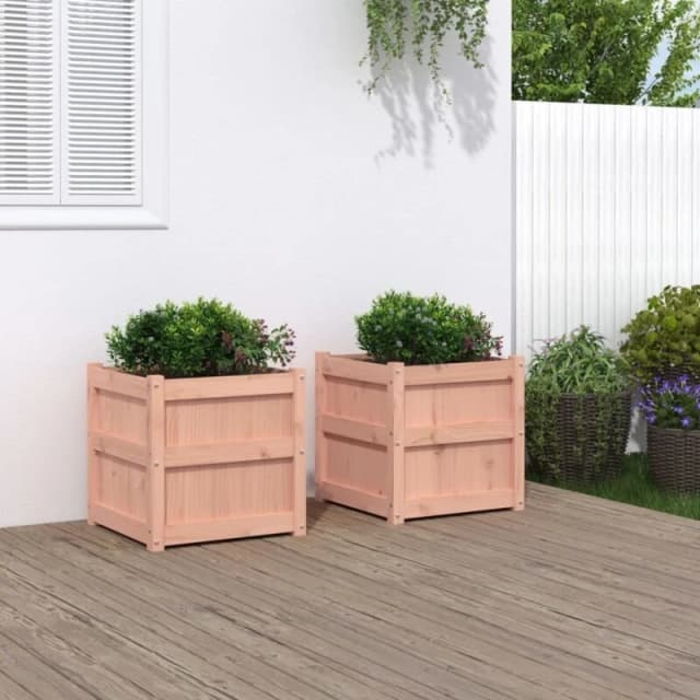 vidaXL Garden Planters 2 pcs Solid Wood, Brown 837421