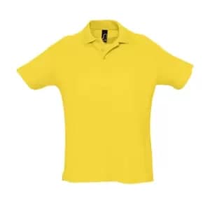 SOLS Mens Summer II Pique Short Sleeve Polo Shirt (M) (Gold)