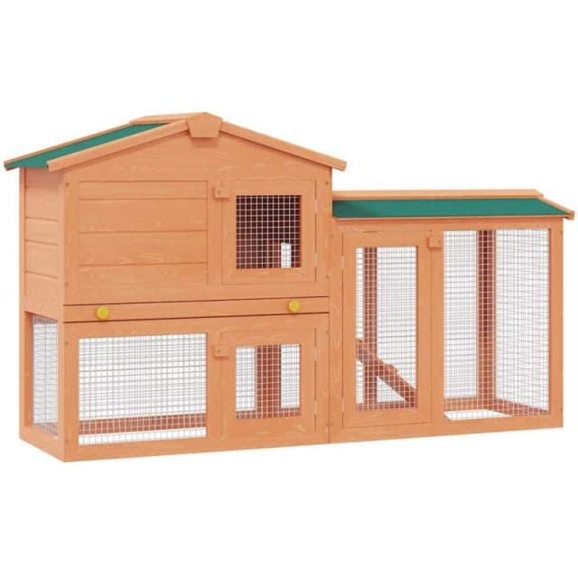 VIDAXL Outdoor Large Rabbit Hutch Small Animal House Pet Cage Wood Vidaxl 170162
