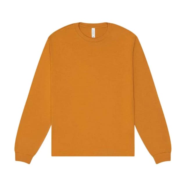 Bella + Canvas Mens Heavy Boxy Long-Sleeved T-Shirt in Orange Size: XS Orange Male XS