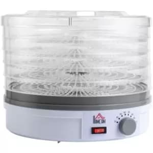 Homcom - 5 Tier Food Dehydrator for Drying Fruit Meat Vegetable Jerky Pet Treat - White