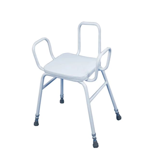 Loops Perching Stool with Arms and Backrest - 760 915mm Height Padded Easy Clean Seat Multi