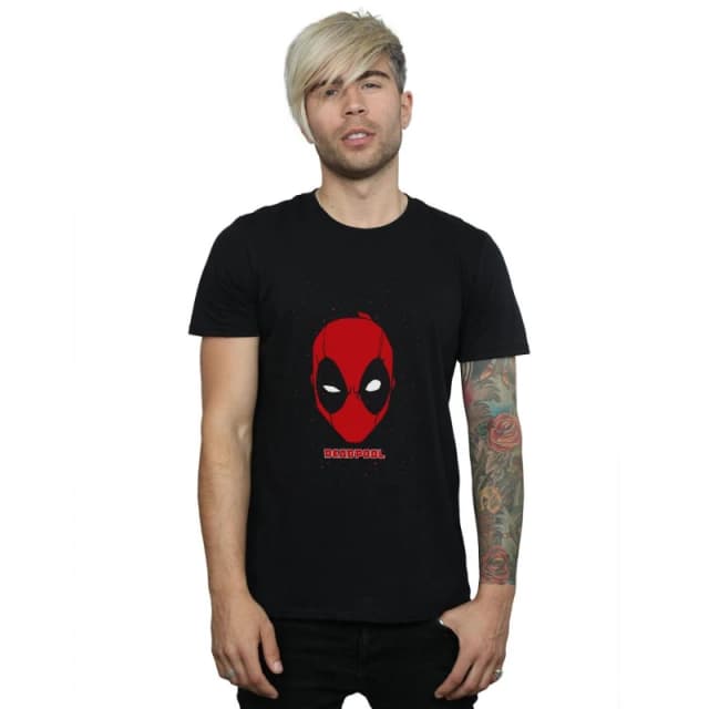 Marvel Marvel Men Deadpool Face Mask T-Shirt in Black Size: Small Black S Male 5057981016808
