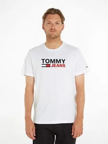 Tommy Jeans Reg Corporate Logo T-Shirt - White