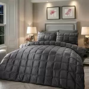 Brighton Square Velvet Duvet Cover Set, Slate, King - Soiree