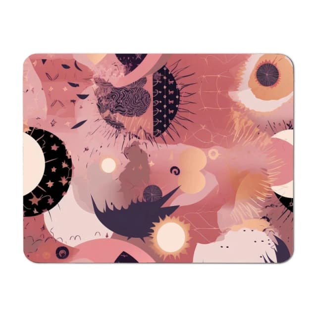 Warren Reed - Designer Pink Green Fan Palms Kitchen Splashback Size: 900mm x 650mm Pink Unisex 900mm x 650mm