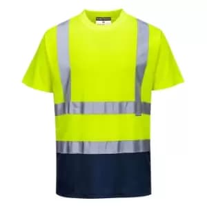 Portwest S378 Hi Vis Tone T-Shirt Yellow / Navy 2XL