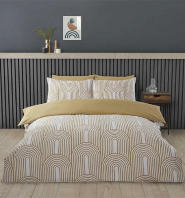 Rapport Geometric Arches Ochre Duvet Cover Set Single Bedding Set