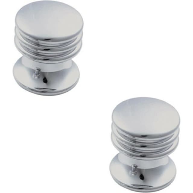 Loops 2x One Piece Textured Cupboard Door Knob 15.5mm Diameter Polished Chrome Multi unisex