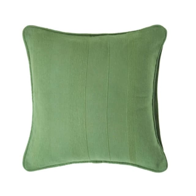 Homescapes Cotton Rajput Ribbed Dark Olive Cushion Cover, 45 X 45Cm