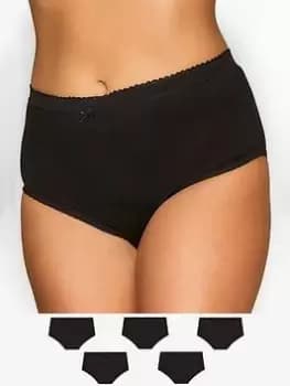 Yours 5 Pack BLACK FULL BRIEFS, Black, Size 22-24, Women