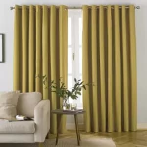 Furn Moon Eyelet Curtains (66in x 72in) (Ochre Yellow)