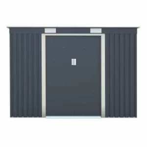 Rowlinson Trentvale Metal Pent Shed 8ft x 4ft, Light Grey