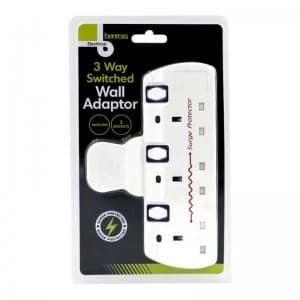 3 Way Switched Wall Adaptor with Surge Protection