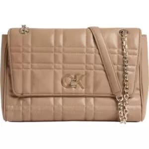 Calvin Klein Re-Lock Quilt Shoulder Bag Lg - Beige