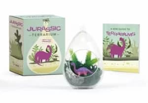 jurassic terrarium with tiny dinosaur