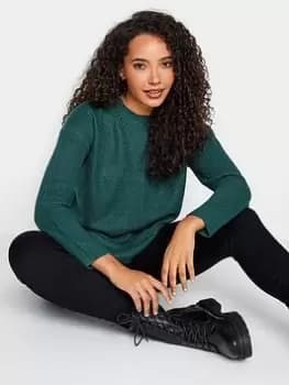 M&Co Teal Funnel Neck Stitch Jumper, Blue, Size 14-16, Women