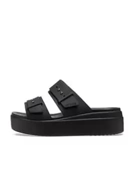 Crocs Brooklyn Buckle Wedge, Black, Size 4, Women