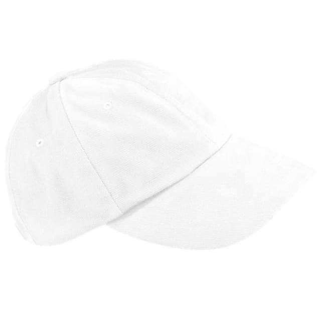 Beechfield Beechfield Men Low Profile Heavy Brushed Cotton Baseball Cap Pack of 2 in White White One Size Male 5059269089849