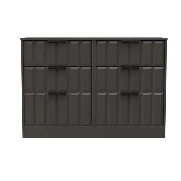 Welcome Furniture Ready Assembled New York 6 Drawer Midi Chest In Graphite NYC015GBGB