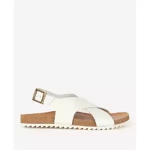 Barbour Rochelle Cross-Over Strap Sandals - White