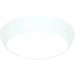 Loops - Round IP65 Bulkhead Light - 16W + 2W Cool White LEDs - Emergency Sensor - White