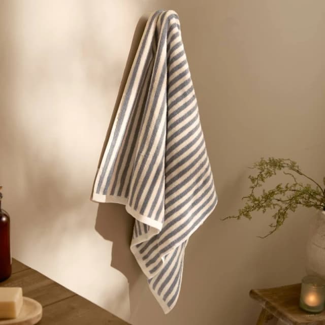 Yard Hebden Striped Cotton Towel Grey