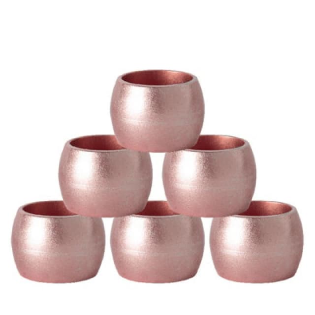 Argon Tableware Metallic Napkin Rings - 4.5Cm - Rose Gold - Pack Of 6