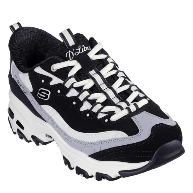 Skechers D Lites-Smooth Nostalgia Low-Top Trainers Womens - Black 4