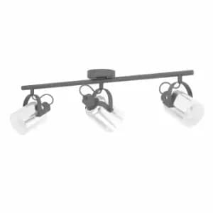 Eglo Smoked Black Glass 3-Spotlight Fitting
