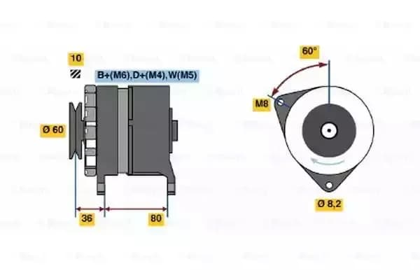 Bosch 0986034470 Alternator 3447 70 A 14 V BOSCHALTERNATOR-0986034470