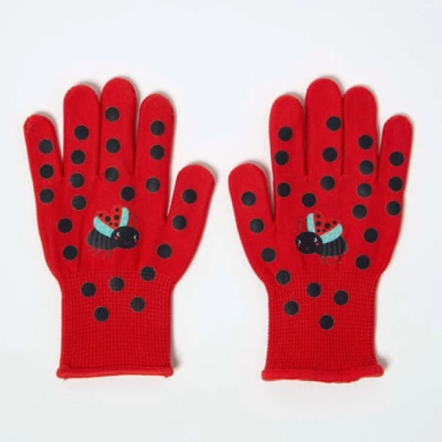 Homescapes Children's Gardening Gloves With Red Ladybird Design