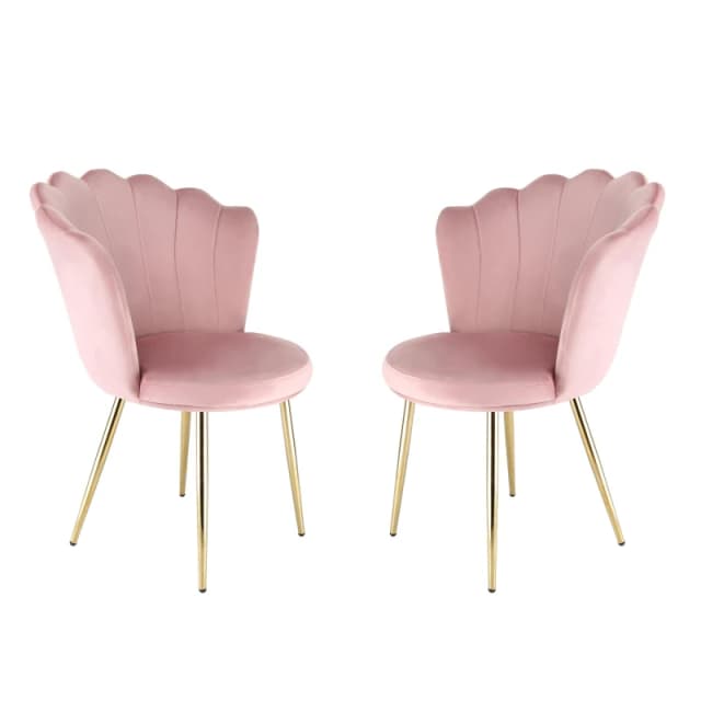 Home Garden Direct Mini Flora - Occasional Chair in Velvet - Pink Pink Unisex