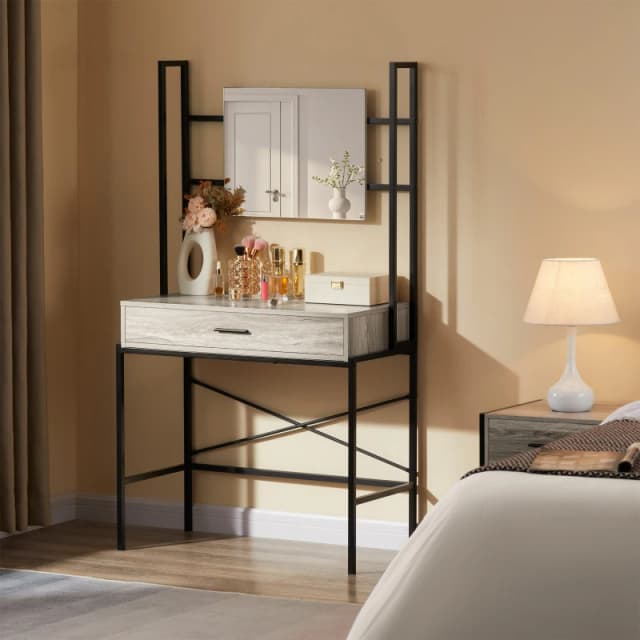 Lassic Vida Designs Brooklyn 1 Drawer Dressing Table Grey unisex 1 Drawer