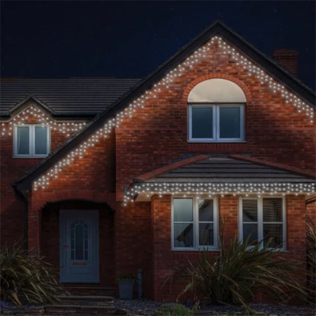 Eagle Connect Icicle Lights Black Rubber 60/40/20 Drop 6M Cool White