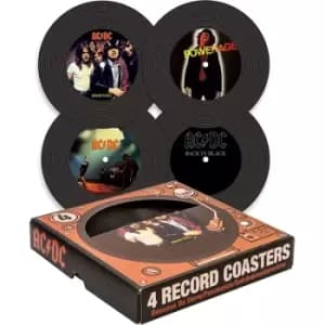 Aquarius AC DC vinyl coasters, Medium, multicolor