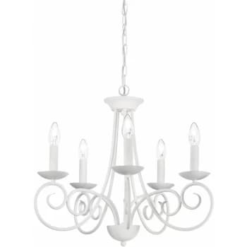 Ideal Lux Lighting - Ideal Lux Sem - 5 Light Chandelier Satin White Finish, E14